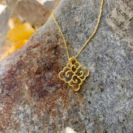 Designer brass handmde necklace, 18k gold plated necklace for women